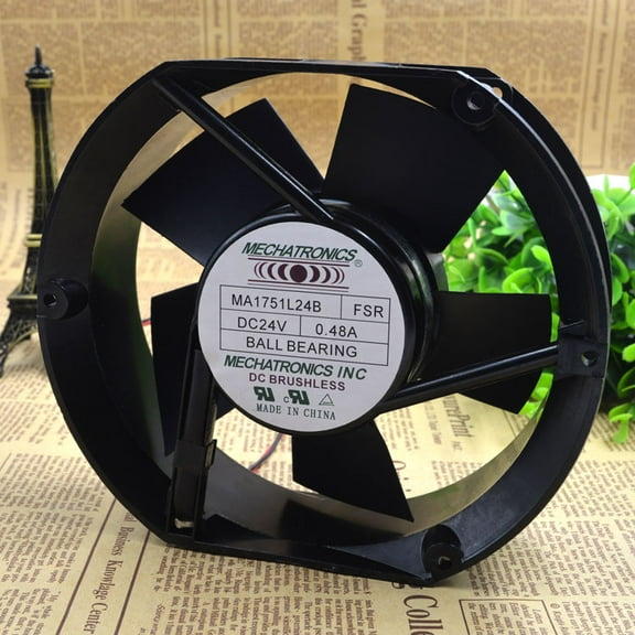 For MECHATRONICS MA1751L24B DC 24V 0.48A 175x150x51mm 2-Wire Server Cooling Fan