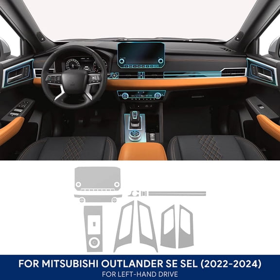 For MITSUBISHI OUTLANDER SE SEL 2022-2024 Pre cutting car Interior paint protection film console Scratch transparent TPU film