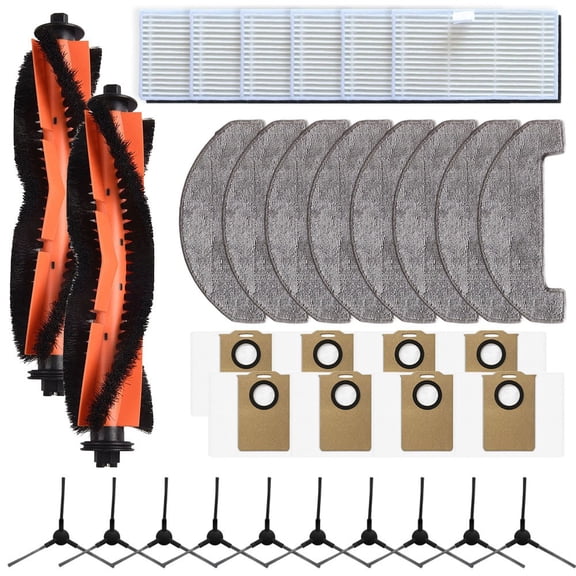 For MONSGA MS1 MAX Robot Vacuum Replacement Accessory Main Brush+Mop Cloth+Filter+Dust Bag+Side Brush Household Cleaner Tool C