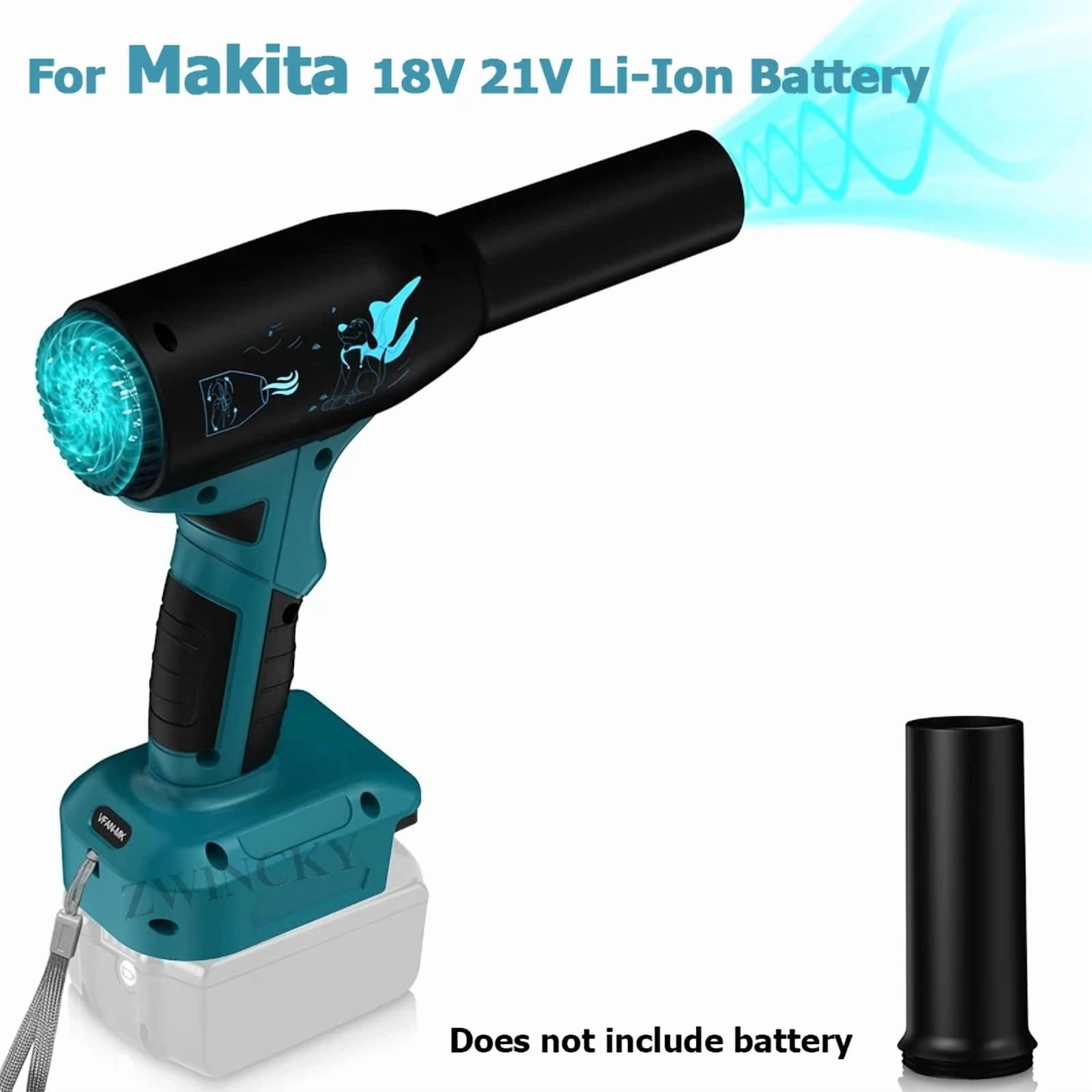 For Ma*kita 18V Battery, 90000RPM Jet Dry Blower, Cordless Handheld Electric Dust Removal Fan for Keyboard, Outdoor, Car Cleaner