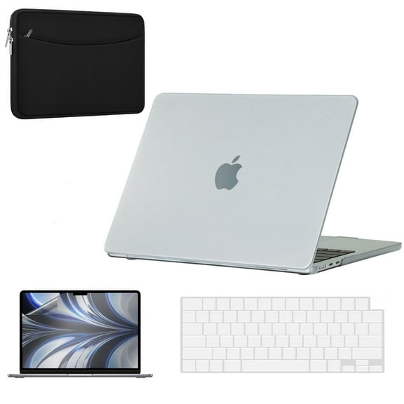 For MacBook Air 13 inch Case 2024 2023 2022 M3 A3113 M2 A2681, Anti-Fingerprints Case for MacBook Air 13.6" with Sleeve Bag 14 inch & Keyboard Cover & Screen Film