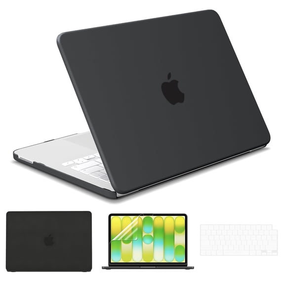 For MacBook Neo 13 Inch Hard Shell Case (2026 Model A3404)+Keyboard Cover+Screen Protector, Lightweight & Scratch-Resistant, Black