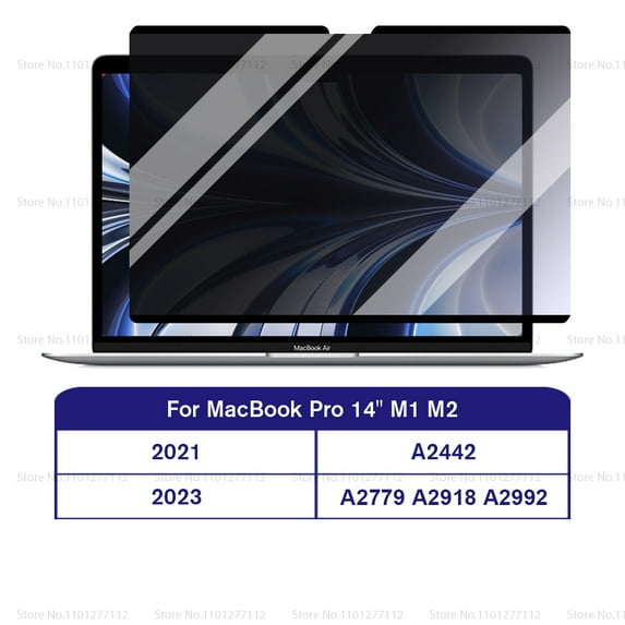 For Macbook Air/Pro M1 M2 M3 Privacy Magnetic Screen Protector for Mac 13 14 15 16 13.3 13.6 14.2 15.3 16.2 inch Laptop Filter Pro 14.2 2021-2023