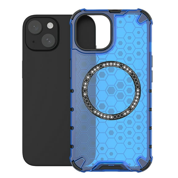 For Magnetic iPhone 11 Pro Case, Honeycomb Structure [Compatible with MagSafe] Slim Fit Translucent Matte Design Shockproof Drop Protective Bumper Women Girls Men Boy iPhone 11 Pro,Blue