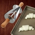 thumbnail image 1 of For Making Croissant Bread Dough Pastry Rolling Cutter Baking Tool Stainless Steel, 1 of 6