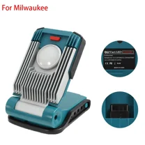 For Makita/DeWalt/Milwaukee/Bosch 18V Battery Working Lamp 9W Light Portable LED Light Outdoor Fishing Wild Camp Lamp