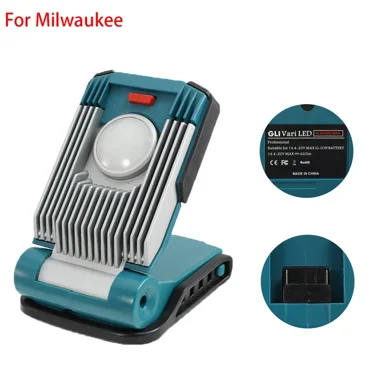 For Makita/DeWalt/Milwaukee/Bosch 18V Battery Working Lamp 9W Light Portable LED Light Outdoor Fishing Wild Camp Lamp