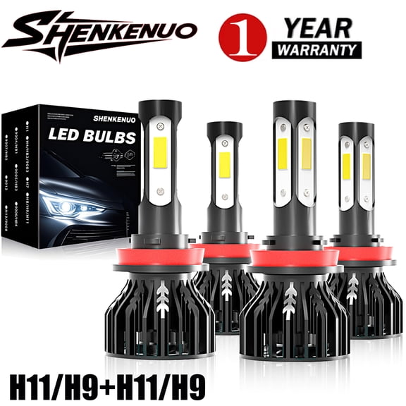 For Malibu LTZ 2008 2009 2010 2011 2012 Headlights,H9 High Beam+H11 Low Beam Bulbs,4pcs