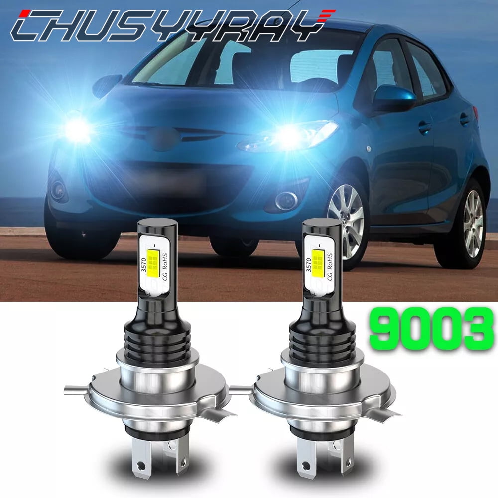 For Mazda 2 2011 2012-2019 9003 Front LED Headlight High Low Dual Beam Bulbs Kit 6000K White 2 Pack