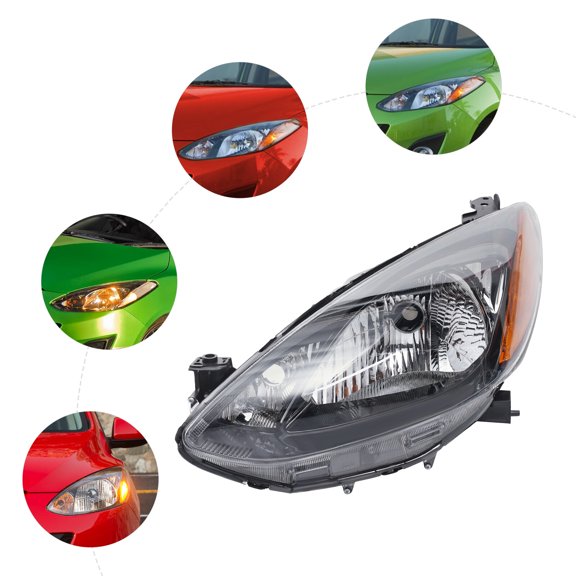 For Mazda 2 Headlight, 2011 2012 2013 2014, Halogen Left Headlamp, PC & PP Material, Clear Beam, for Safe Driving