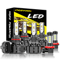 thumbnail image 1 of For Mazda 3 2004 2005 2006 6X 6000K Front LED Headlight 9005 H7 Hi/Lo Beam + H11/H9 Fog Light Bulb, 1 of 11