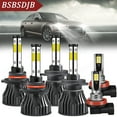 thumbnail image 1 of For Mazda 3 2004 2005 2006 Combo White LED Headlight High-Low Fog Light Bulbs 6x, 1 of 15