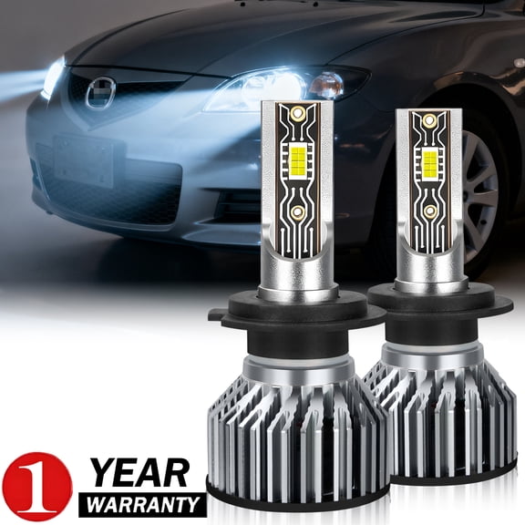 For Mazda 3 2004-2009 H7 LED Headlight Kit, Super Bright 6000K White, Low Beam, Plug & Play, 2-Pack