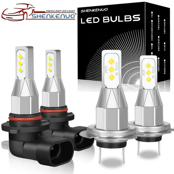 For Mazda 3 2004-2009 LED Headlights High Low Beam Combo Kit White,300% Brighter than Halogen 4pcs