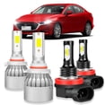 thumbnail image 1 of For Mazda 3 2010-2018 Combo LED Headlight High Low Beam Bulbs Kit 6000K Pack of 4, 1 of 12