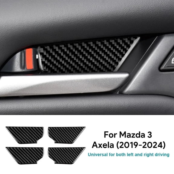 For Mazda 3 2019-2025/CX-30 2020-2025 Real Soft Carbon Fiber Sticker LHD RHD Car Inner Door Bowl Panel Interior Trim Accessories.