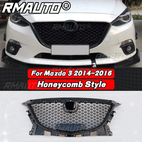 For Mazda 3 Axela 2020-2022 GT Style Front Bumper Grille Racing Grill Honeycomb Sport For Mazda 3 Axela Car Accessories Body Kit