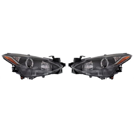For Mazda 3 Headlight Assembly 2014 2015 Pair Driver and Passenger Side Sedan/Hatchback For MA2502144 | BPW9-51-0L0A