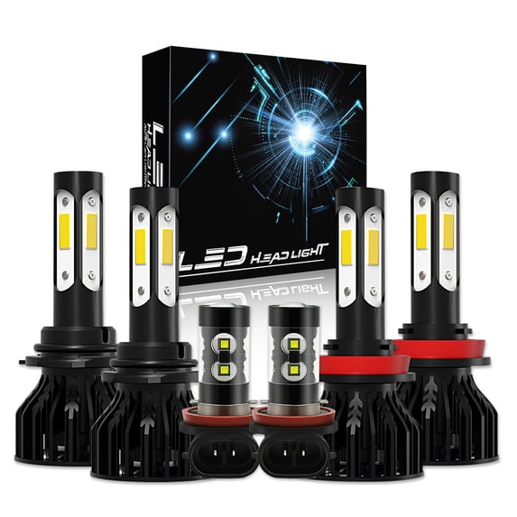 For Mazda 6 2014-2017 LED Headlight Bulbs 9005 H11 High/Low Beam H11 H8 Fog Light 6000k 6Pcs