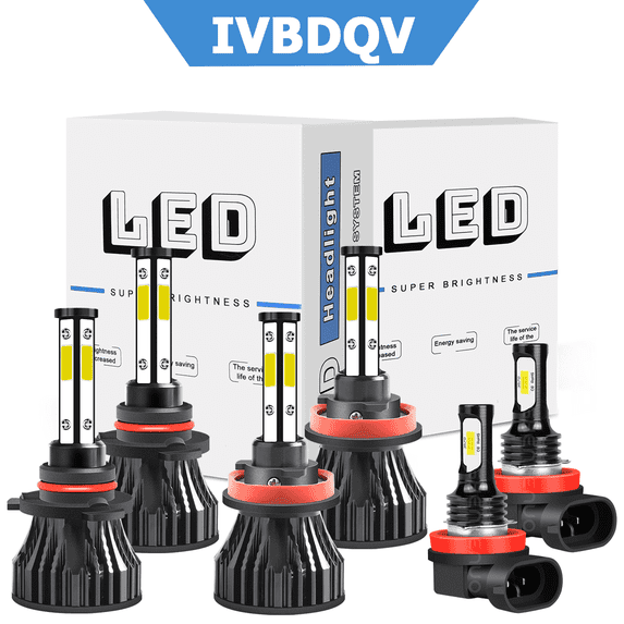 For Mazda 6 2014-2017 LED Headlight Bulbs 9005 High+H11Low Beam+H11 Fog Light Combo Kit 6Pcs