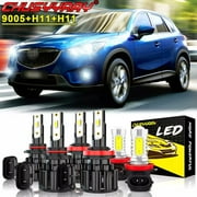 For Mazda CX-5 2013 2014 2015 2016 LED Headlight High Low Beam Fog Light Bulbs Kit 6000K White 6x