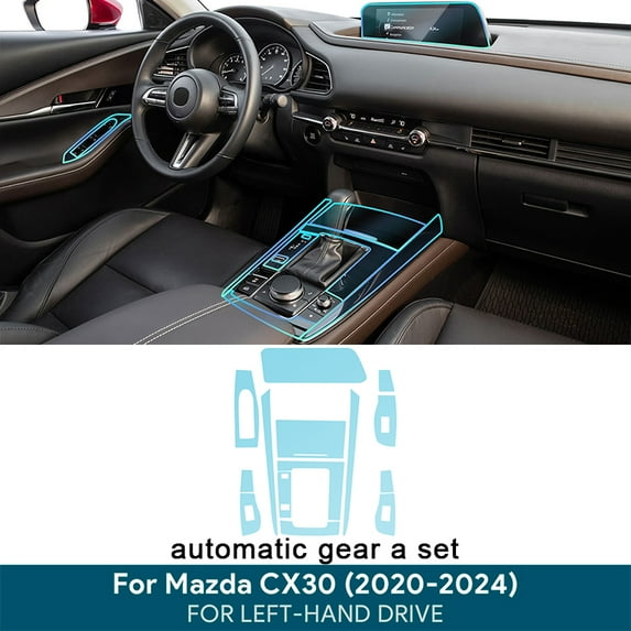 For Mazda CX30 2020-2024 Car Center Console Gear Panel Navigation Screen TPU Interior Protective Film Anti-Scratch Repair LHD.