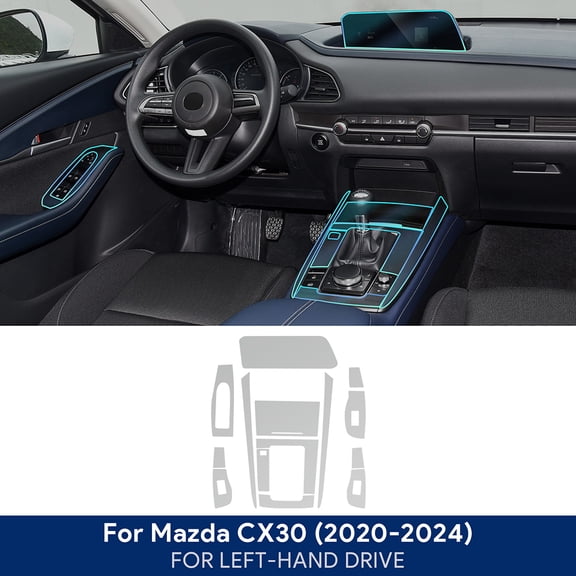 For Mazda CX30 2020-2024 Car Center Console Gear Panel Navigation Screen TPU Interior Protective Film Anti-Scratch Repair LHD.