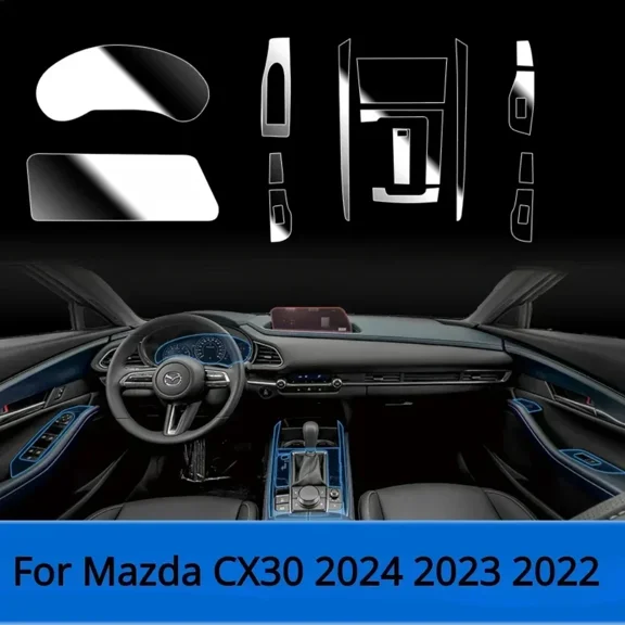 For Mazda CX5 XC30 2024 2023 2022 interior Accessories film transparent TPU PPF Gear Panel Center Console Anti-scratch Sticker.