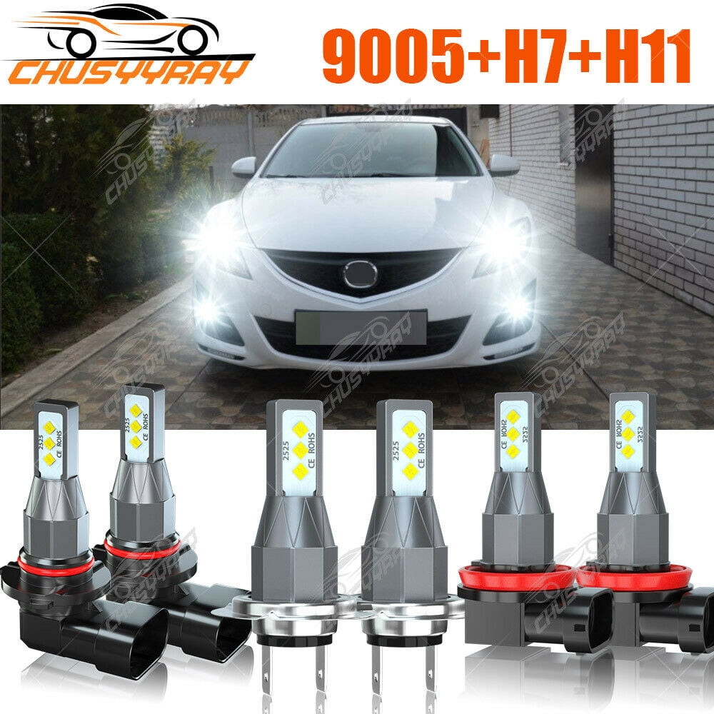For Mazda Cx-7 Cx7 2007-2012 Combo 6X Bulbs LED Headlights+Fog Lights ...