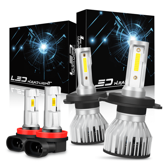 For Mazda MPV 2004 2005 2006 4X LED Headlight High/Low Beam + Fog Bulb Kit 6000K