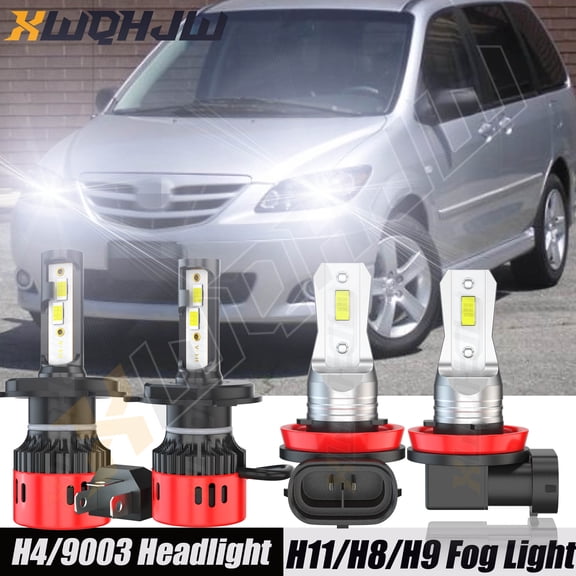 For Mazda MPV 2004 2005 2006 H4/9003 LED Headlight High/Low Beam H11/H8/H9 Fog Lights Bulbs