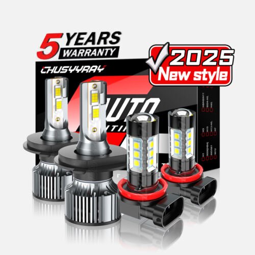 For Mazda MPV 2004-2006 9003 LED Headlight High/Low+H11 Fog Light Bulbs Kit 6500K White 4PC