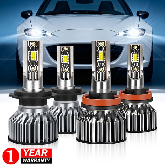For Mazda MX-5 Miata 2006-2014 Plug&Play H7+H11 LED headlights Kit IP68 Waterproof 6000K