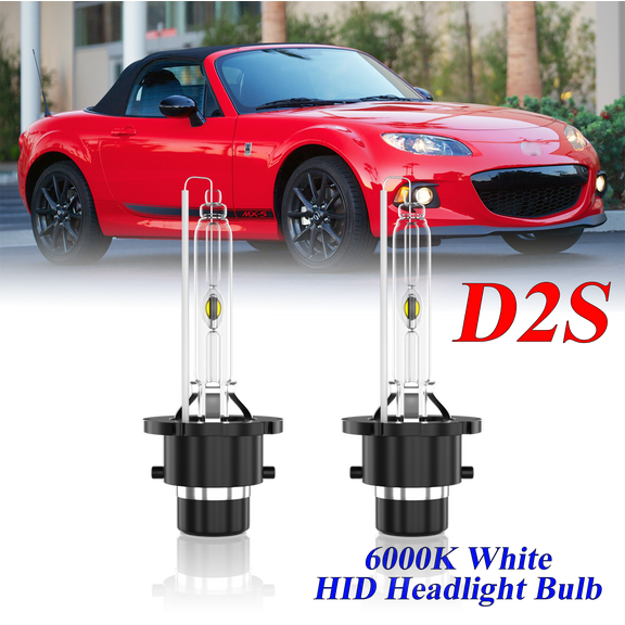 For Mazda MX-5 Miata 2006-2015 D2S HID Headlight High/Low Beam 6000K Crystal White Xenon Bulbs Set 2