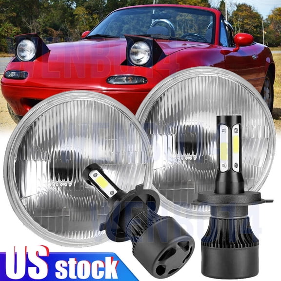 For Mazda Miata MX-5 MX5 1990-1997 DOT Pair 7" inch Round LED Headlights Bulbs
