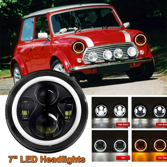 For Mazda NA Miata MX5 MX-5 1990-1997 7 inch H6024 LED Headlights Halo Angel Eye