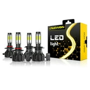 For Mazda Protege5 2002-2003 4x 9005 H7 Car Headlight Hi+Lo & Fog Light LED Bulbs Combo