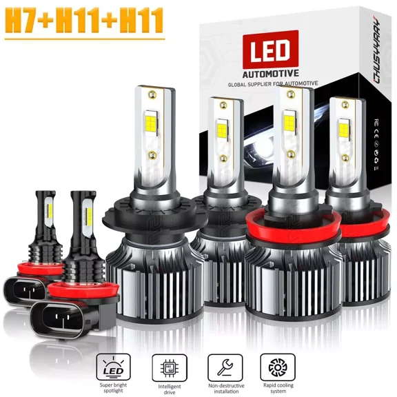 For Mazda RX-8 2004-2008 Combo LED Headlight High Low Beam + Fog Light Bulbs Kit