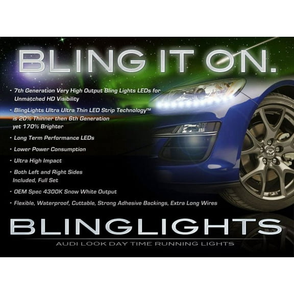For Mazda RX-8 RX8 LED DRLs Light Strips for Headlamps Headlights Head Lamps Day Time Running Lights