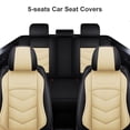 thumbnail image 1 of For Mazda Speed3 Car Seat Covers, Premium Pu Leather Front Rear Seat Protector 5 Seats Full Set for CX-5 | 6 | Tribute| Protege5 Black&Beige, 1 of 13