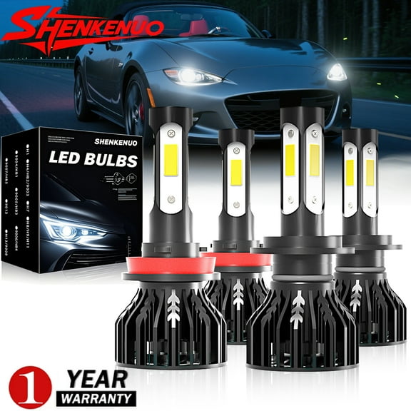 For Mazda mx5 miata 2006-2015 Headlights H11+H7 High/Low Beam 4pc