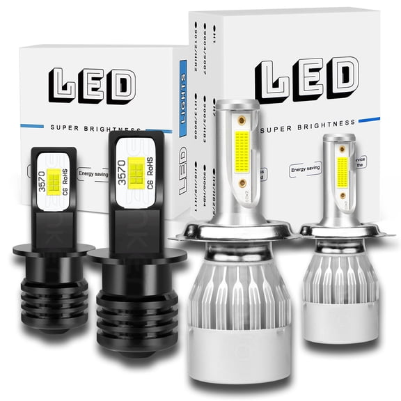 For Mazda protege 2001 2002 2003 6000K LED Headlight + Fog Light Bulbs Combo 4pc