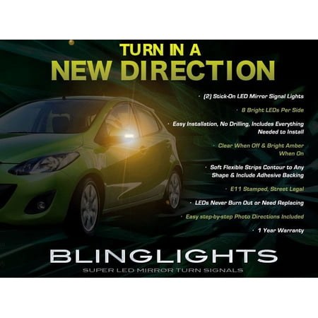 For Mazda2 Demio LED Side Mirror Turnsignal Cover Lights