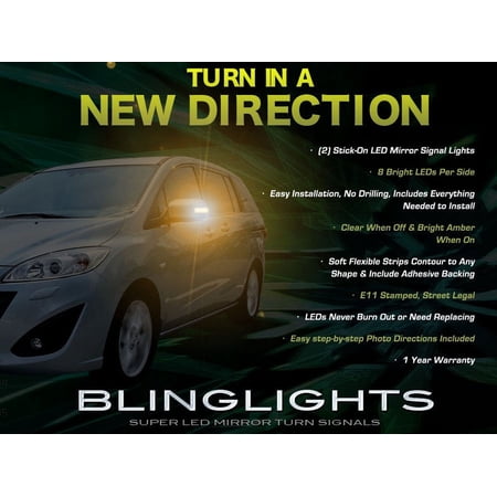 For Mazda5 Side Mirror LED Turn Signals Light Blinker Lamp Set Kit