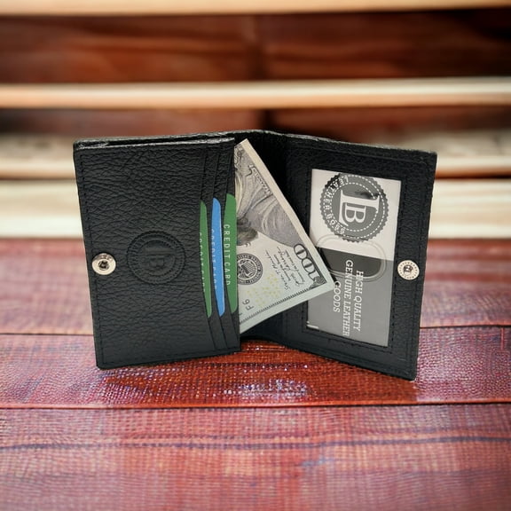 For Men Leather Wallet RFID Blocking Credit Card Holder ID Window Front Pocket
