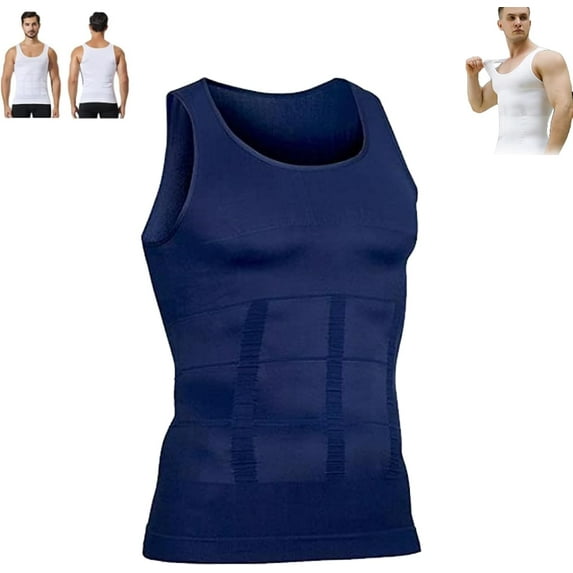 For Men's Compression Shirt,2.0 Mens Big and TallHigh-Performance Slimming Vest,Athletic Compression Shirts Sleeveless for Workout Sports