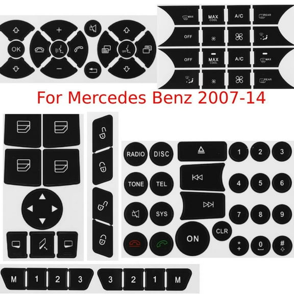 For Mercedes 2007-14 Steering Wheel AC Windo Button Repair Decals Sticker