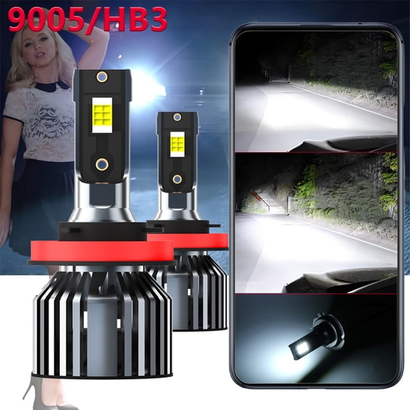 For Mercedes-Benz C-Class 1994-1997,LED Headlight Bulbs 9005 HB3 High/Low Beam White,6000K