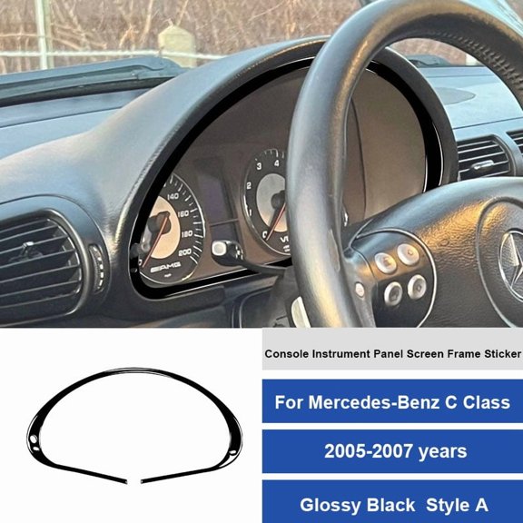 For Mercedes Benz C Class W203 2005-2007 Real Carbon Fiber Car Console Instrument Panel Screen Frame Decoration Sticker.