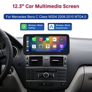 For Mercedes-Benz C Class W204 S204 Wireless Carplay Android Auto 12.3 Inch Touchscreen Car Stereo Bluetooth